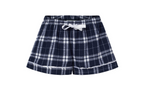 Women's Flannel Shorts - Navy & White